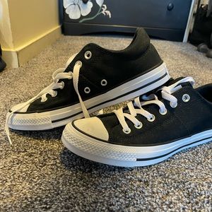 Black Converse Low Tops, Size 8.5 Women